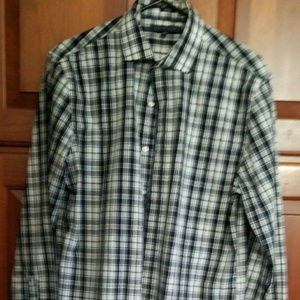 Tommy Hilfiger Dress Shirt Black Check Long Sleeve